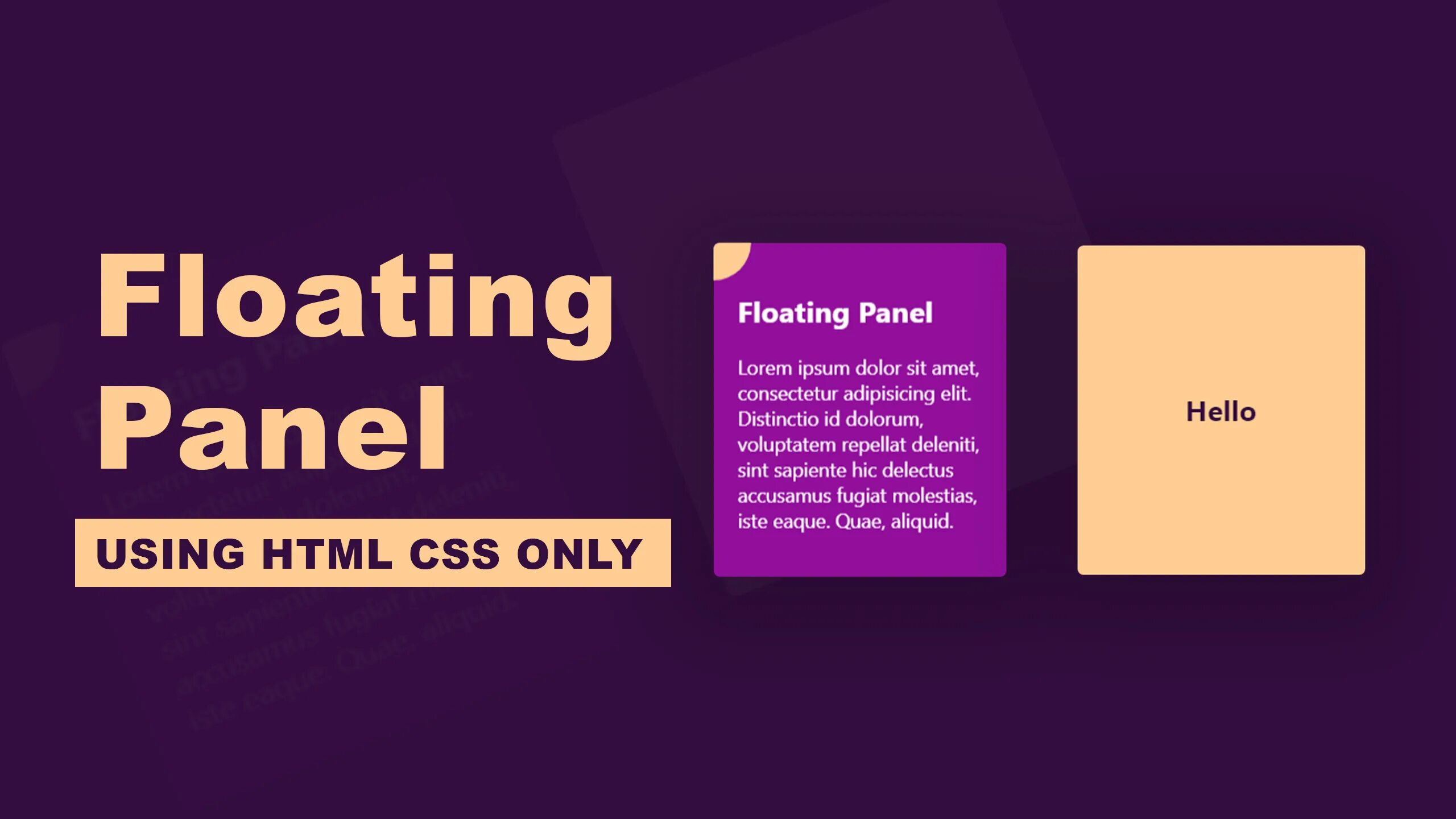 Floating texts. Floating Panel. Float CSS. Animation examples.