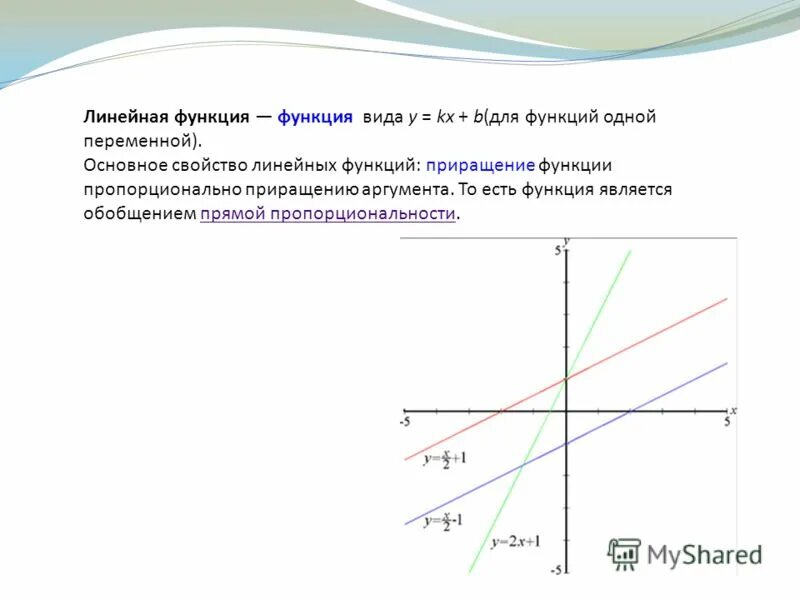 Свойства линейной функции 8 класс. Линейная функция, прямая пропорциональность y=KX. Линейное приращение функции. Виды линейных функций. Линейная функция фото.