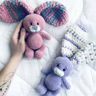 Игрушки плюшевыми нитками крючком