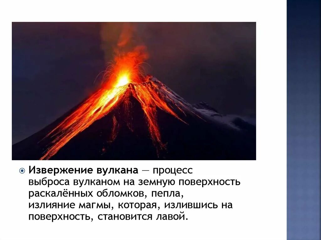 Почему извергаются вулканы проект 4 класс В какой части земли происходит извержение вулкана
