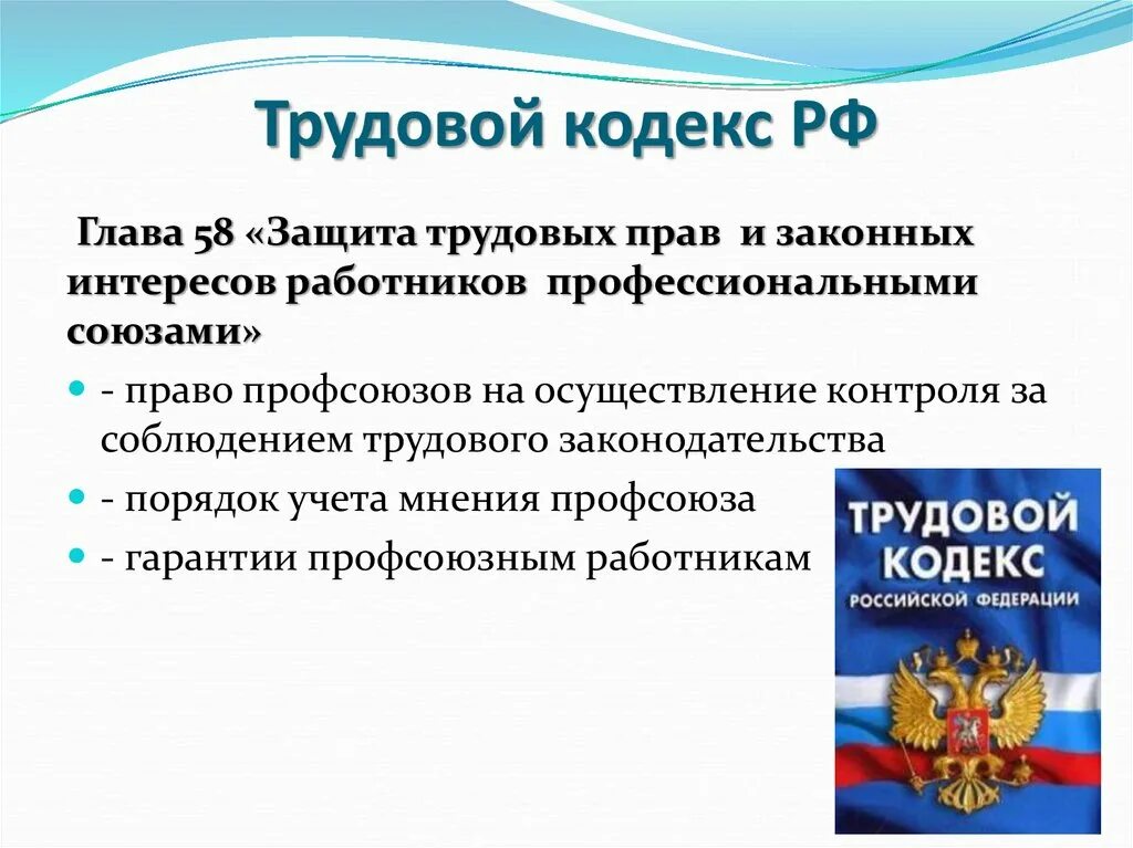 Кодекса рф а также статьями. Трудовой кодекс РФ. Трудовой кодекс трудовой кодекс. Защита прав работников. Защита трудовых прав работников.