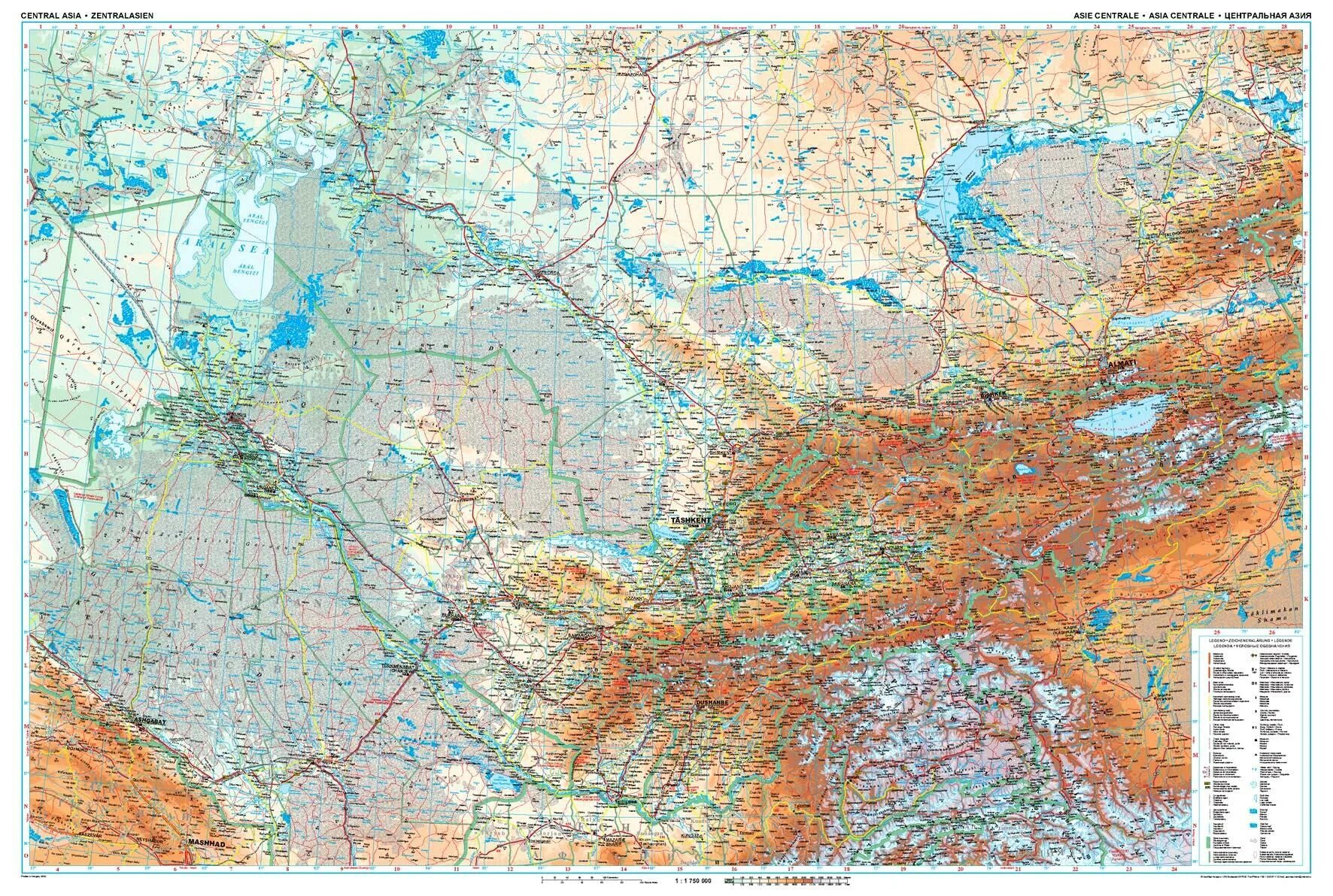 Города казахстана над уровнем моря. Физико географическая карта центральной Азии. Физическая карта средней Азии. Физическая карта центральной Азии. Средняя Азия подробная карта географическая.