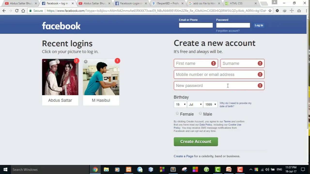 Html facebook. Html facebook