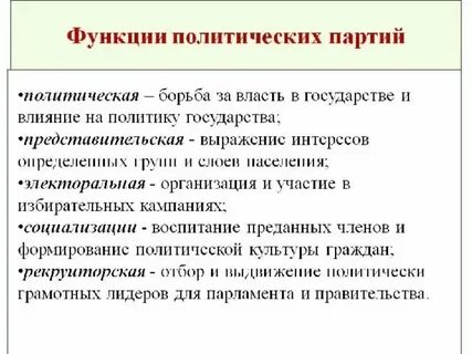 Функцией партии в демократическом обществе является