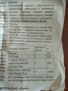 Пирантел сколько принимать взрослым