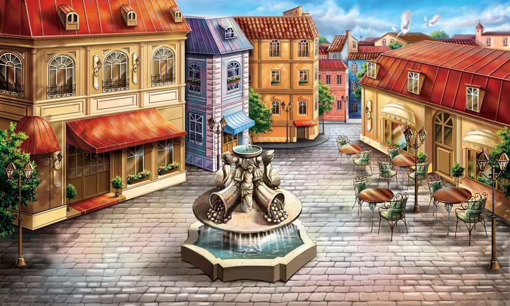 Вечерний сказочный город. Улицы сказочного города. Ул сказка. Сказочная улица рисунок. Пейзаж города.