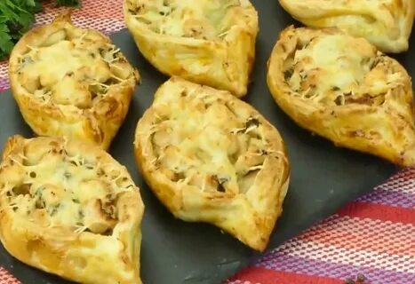 Лодочки из грибами в духовке