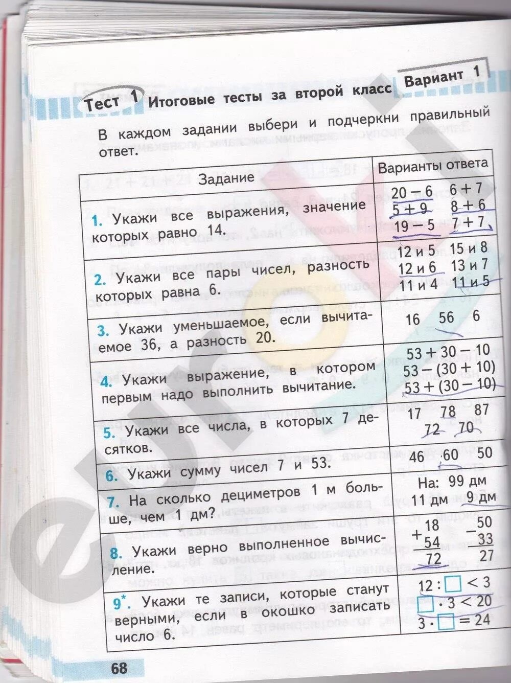 Математика 2 класс проверочные работы ответы. Математика 2 класс проверочные работы стр 68. Математика тесты 2 класс Волкова ответы.