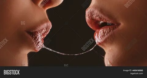 Lesbian lips saliva. 