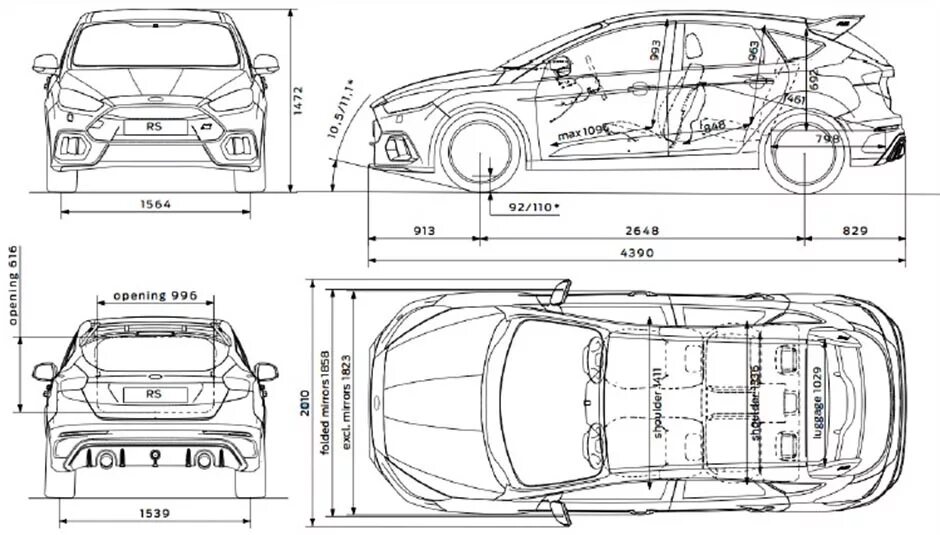 Длина рс. Габариты Форд фокус 2 хэтчбек. Габариты салона Форд фокус 2 седан. Ширина салона Форд фокус 2 седан Рестайлинг. Ford Focus 2 хэтчбек габариты.