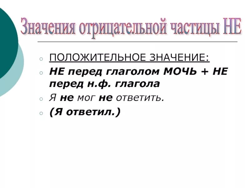 Значение частиц. Отрицательное и положительное значение частицы не. Отрицательные частицы не и ни. Значения отрицательной частицы ни. Положительную частицу называют