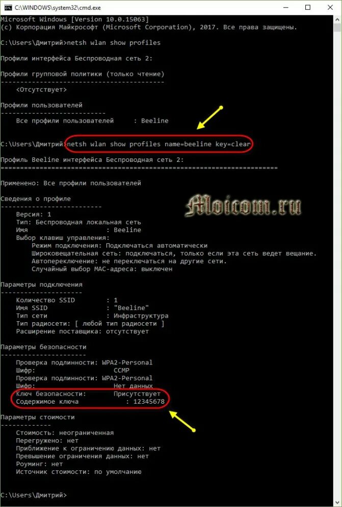 Пароль от wifi cmd. Узнать пароль через cmd. cmd netsh wlan show profile. как через cmd узнать пароль от wifi.
