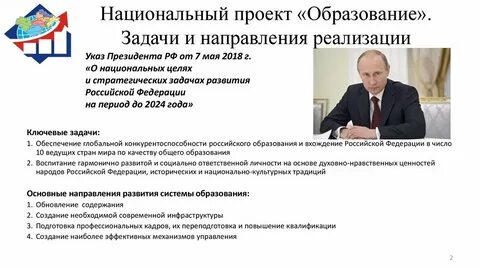 Ответы на тест национальный проект образования