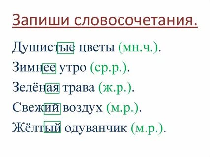 Главное слово в словосочетании зелеными сапожками