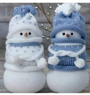 Снеговик из носка своими руками из риса