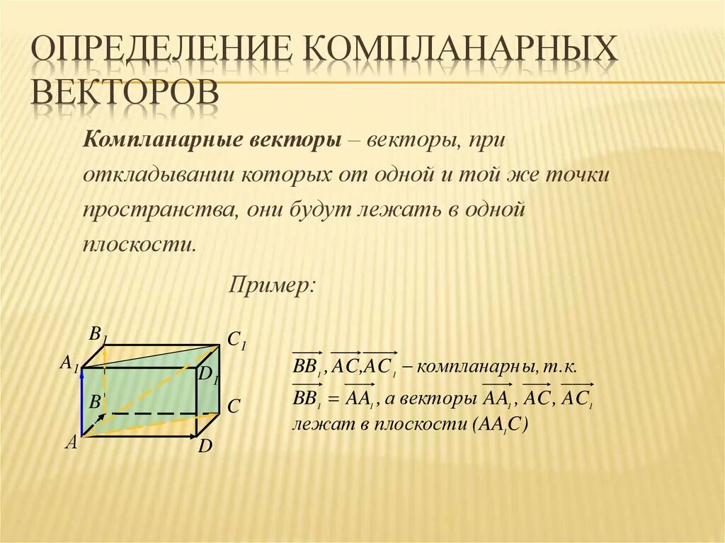 Определенре кгмпланарных векторы. Некомпланарные векторы. Компланарные и некомпланарные векторы. Компланарные векторы примеры. Являются ли векторы компланарными