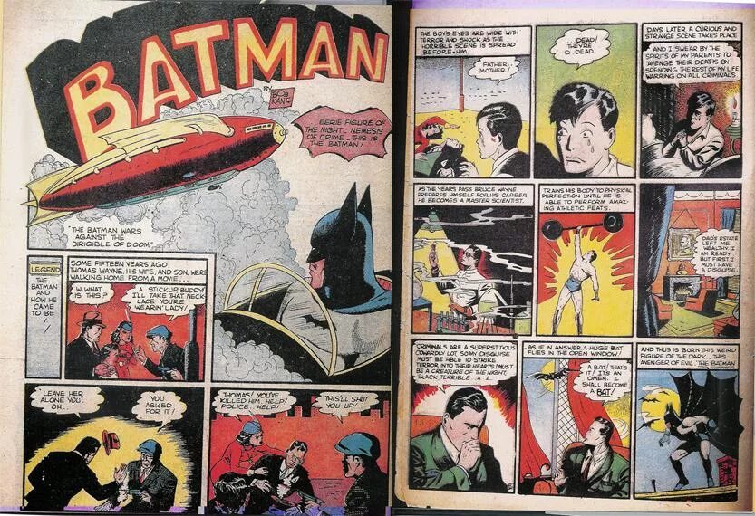 Бэтмен 1939 первый выпуск. Бэтмен первый комикс. Бэтмен первый комикс 1939. Batman год первый комикс. Первое появление комиксов