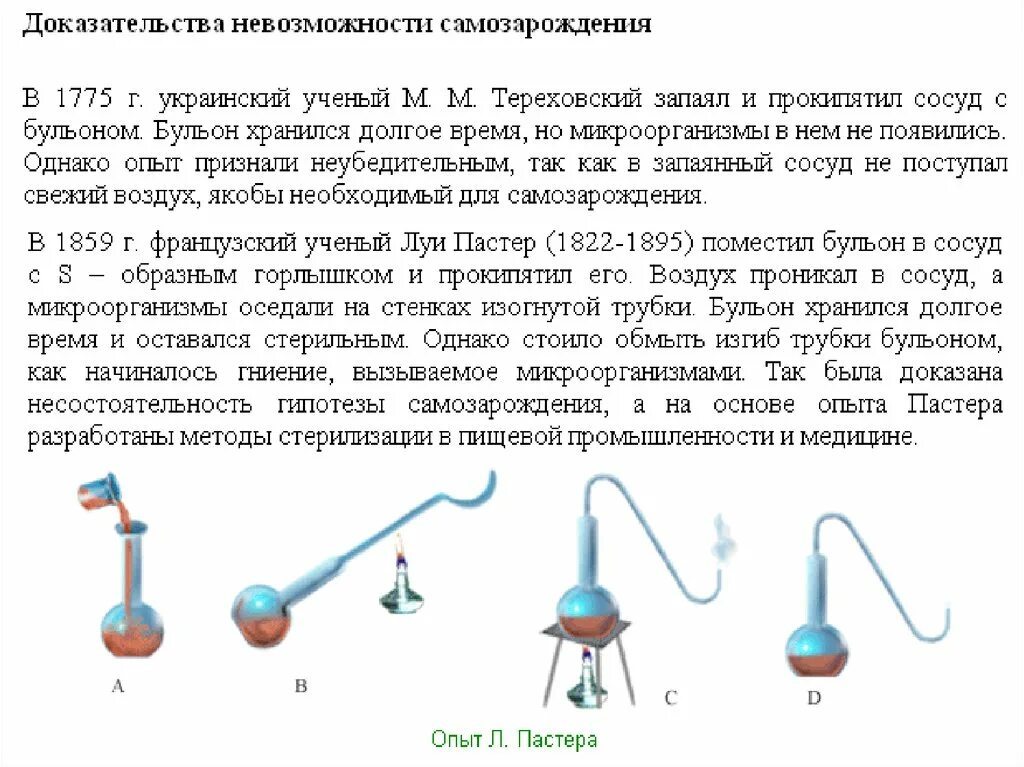 Луи Пастер теория самозарождения. Теория самозарождения опыт Пастера. Самозарождение доказательства. Гипотеза самозарождения доказательства.