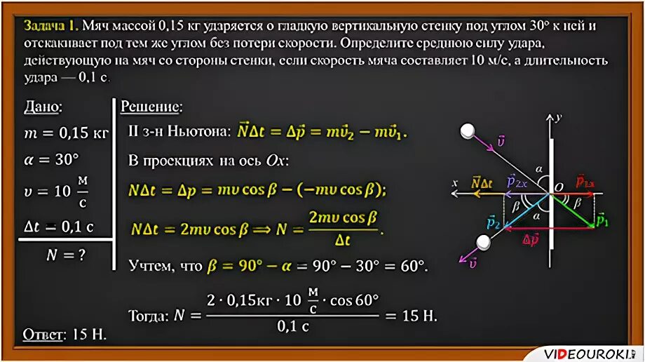 Решение задач на законы сохранения 9 класс