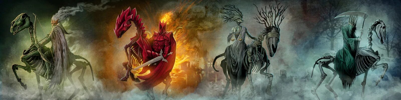 Чума война голод смерть. Всадники апокалипсиса сонная лощина. Тристан 4 всадника апокалипсиса. Голод и мор. Всадники чума война голод.