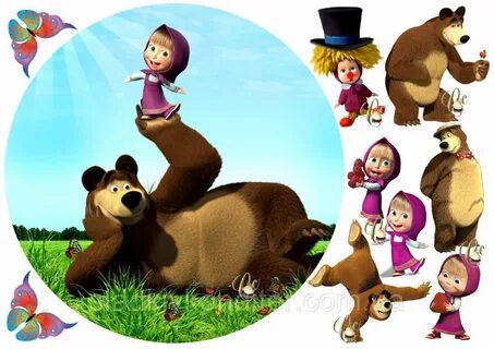Вафельная картинка медведь