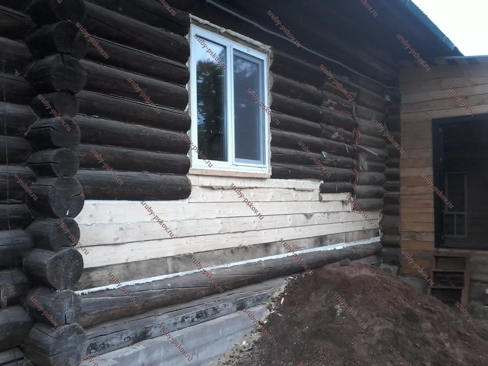 Заменить бревно в срубе