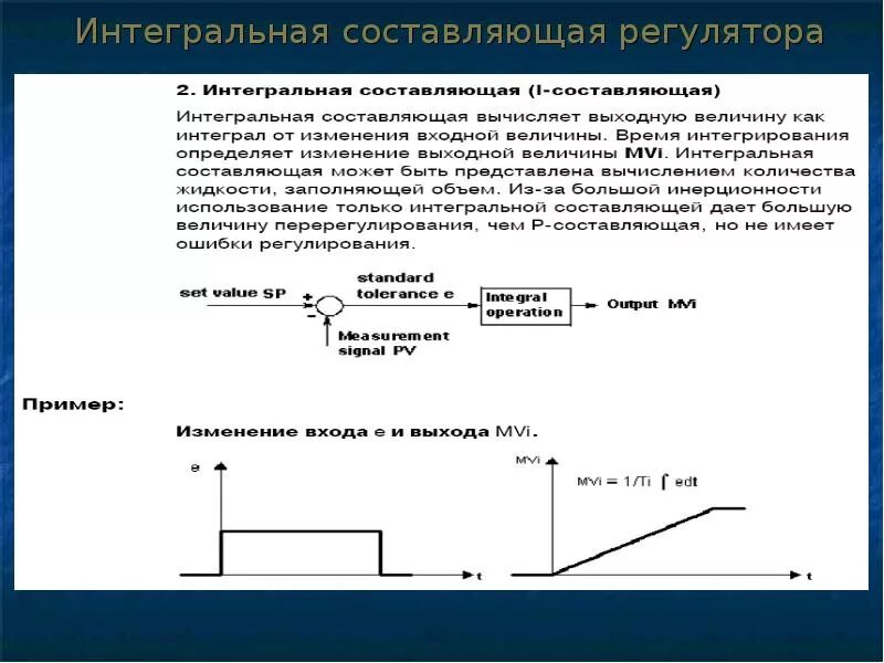 Пид интегральный регулятор. Интегральная составляющая пид регулятора реферат.