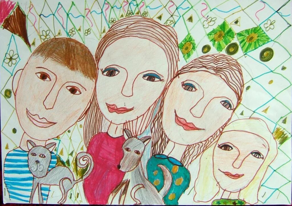 Творческий конкурс моя семья. Портрет семьи. Рисунок моя семья. Портрет моя семья. Рисование моя семья.