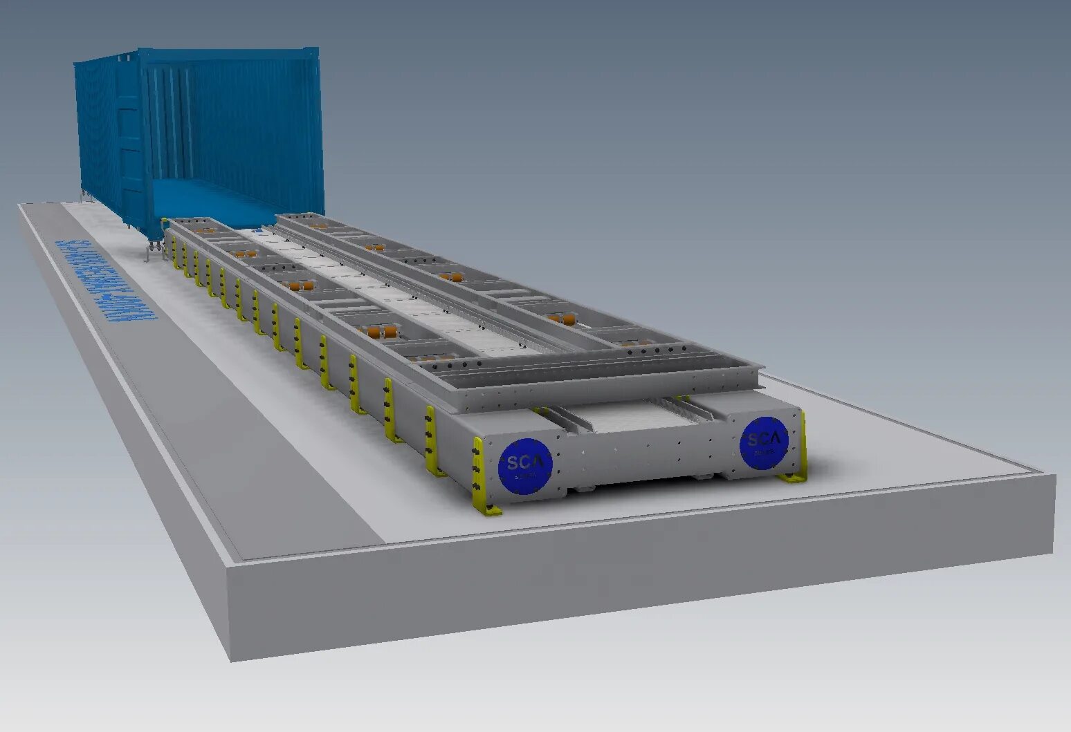 Load auto. Unloading System 6sh112. Container unloading System. Автоматический загрузчик контейнеров 40' Actiw. ETL конвейер.