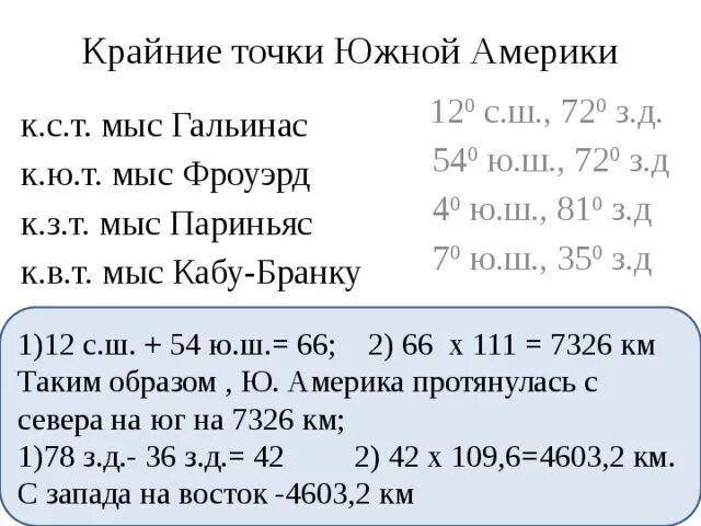 Координаты крайних точек Южной Америки широта и долгота. Координаты крайних точек Южной Америки. Южная точка Южной Америки координаты. Координаты точек Южной Америки.