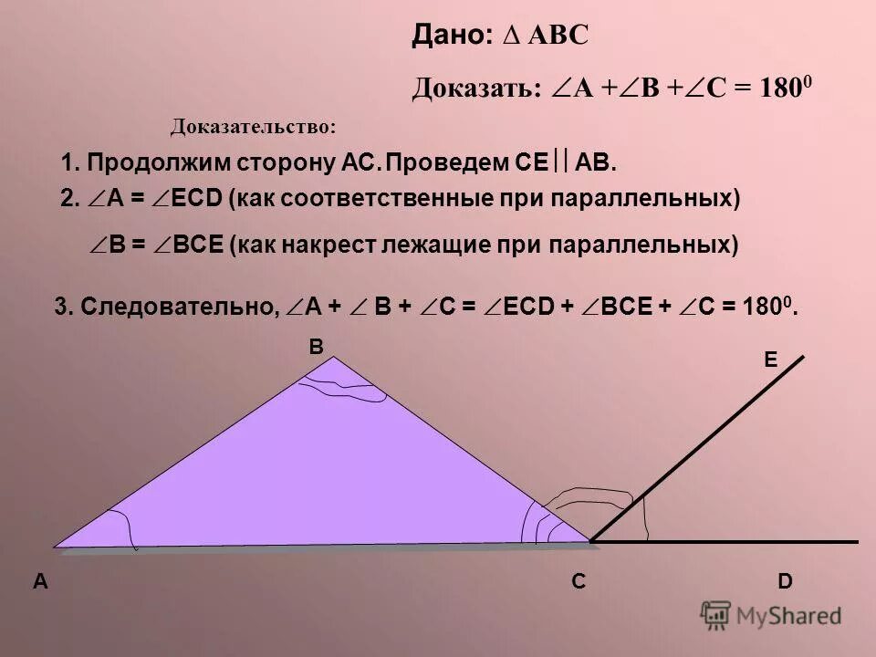 сумма углов треугольника 4 класс