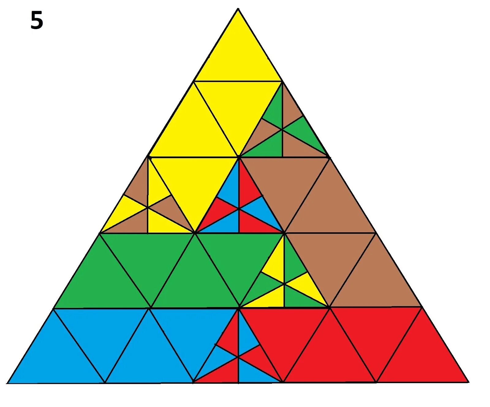 Как разбить треугольник. Разделить треугольник на 5 равных частей. Фигуры из равносторонних треугольников. Разбиение на треугольники. Треугольник с разделением.