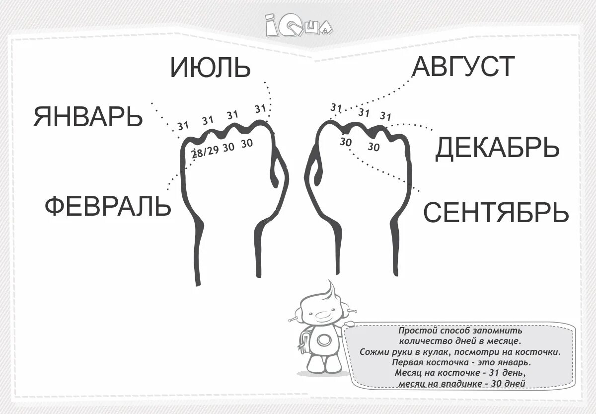 За какое время можно выучить с. Как запомнить месяца. Как запомнить месяца года. Месяца года по костяшкам. Как понять сколько дней в месяце по костяшкам.