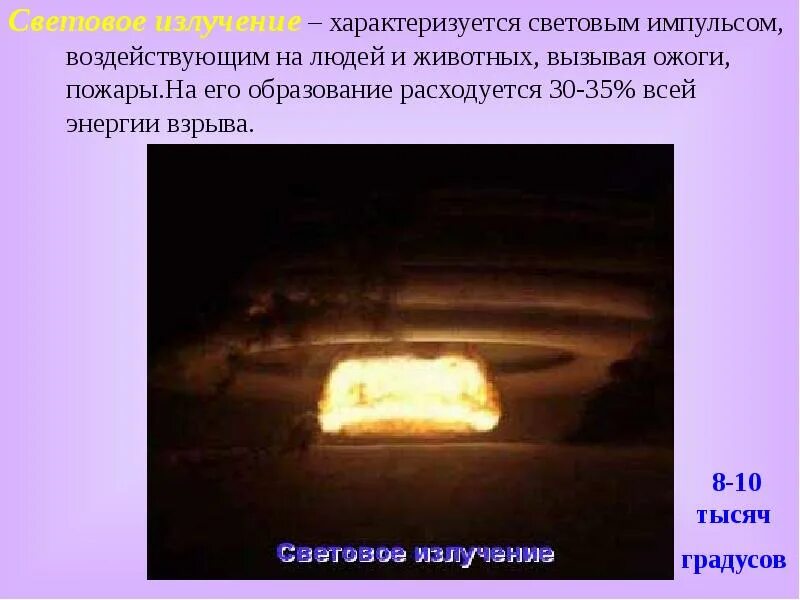 Основной поражающий параметр светового излучения. «световое излучение характеризуется». световое излучение (поражающий фактор). световое излучение это бжд. презентация на тему световое излучение.
