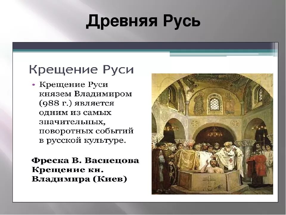 Как происходило крещение руси 6 класс кратко. Рассказ как проходил обряд крещения руси. рассказ васнецова крещение руси. васнецов как проходил обряд крещения руси.