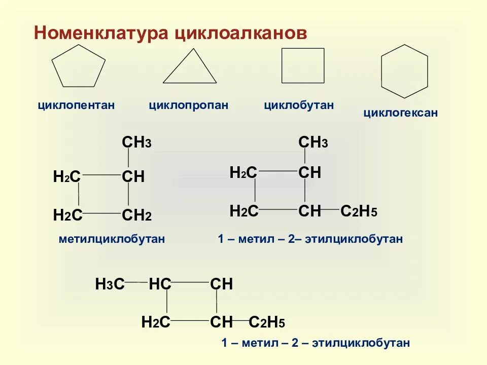 Ch3 c ch3 ch3 ch3 номенклатура. Циклоалканы гомологический ряд изомерия номенклатура. циклобутан h2 pt. циклопентан реакция присоединения. номенклатура циклоалканов с радикалами.