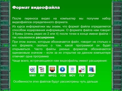 Видеофайл расширение файла
