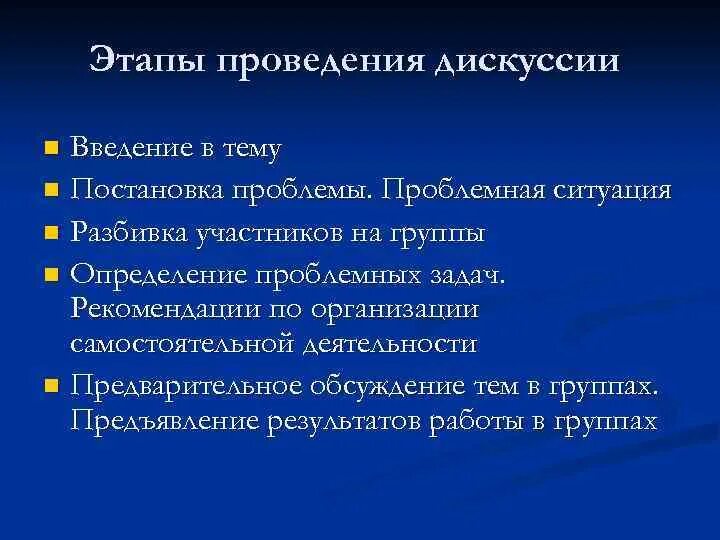 Этапы проведения дискуссии. План дискуссии. Последовательность этапов проведения дискуссии:. План групповой дискуссии. Этапы ведения спора