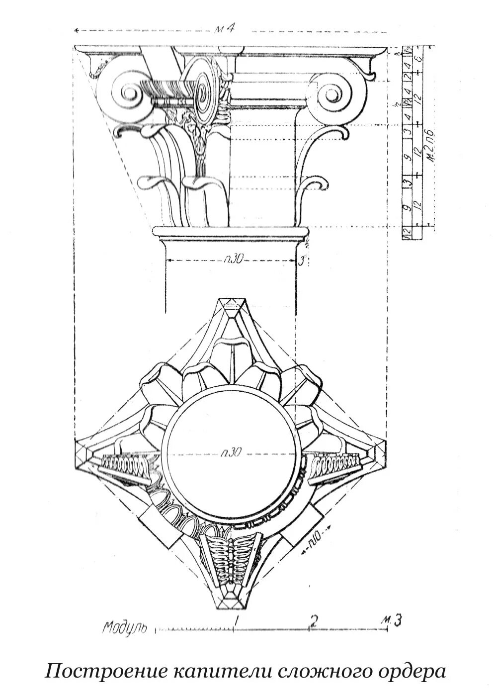 Построение ордеров. Капитель Коринфского ордера. Капитель Коринфского ордера чертеж. Композитный ордер Виньола чертеж. Композитный ордер Палладио план.