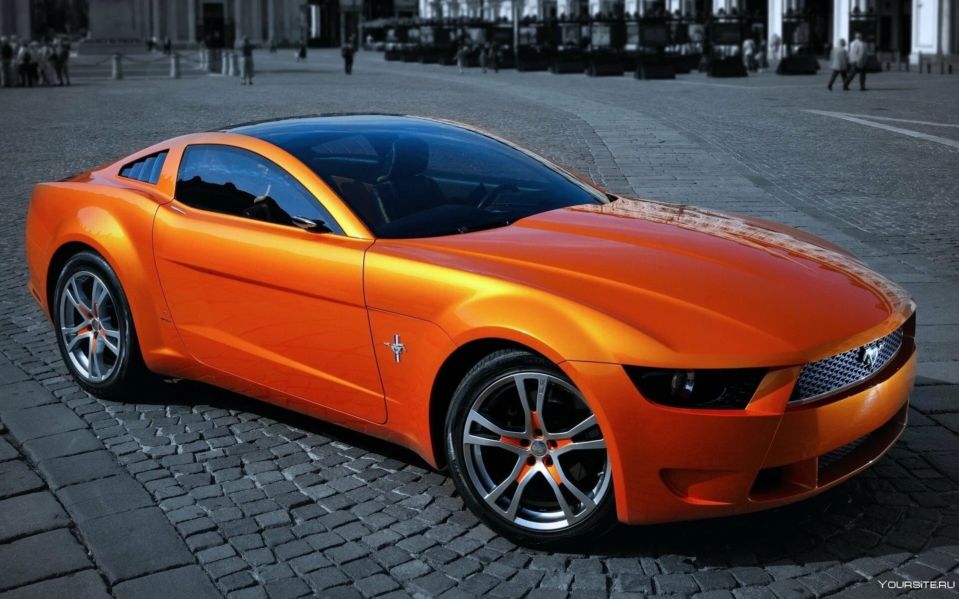 Цветной авто. Форд Мустанг оранжевый. Форд Мустанг спортивный оранжевый. Ford Mustang Giugiaro. Форд Мустанг 2014 оранжевый.