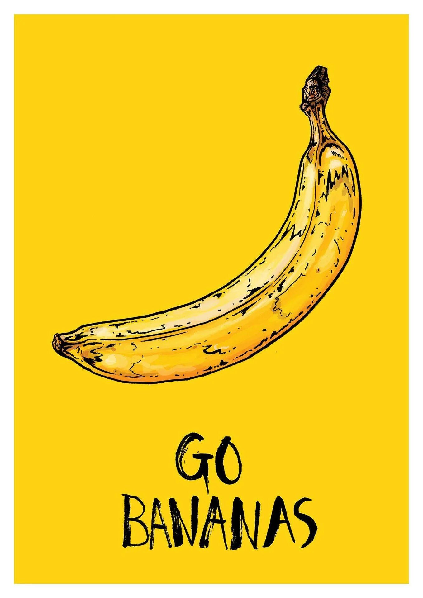 Go bananas. Банан. Го банана. Банан Art. Стилизованный банан.