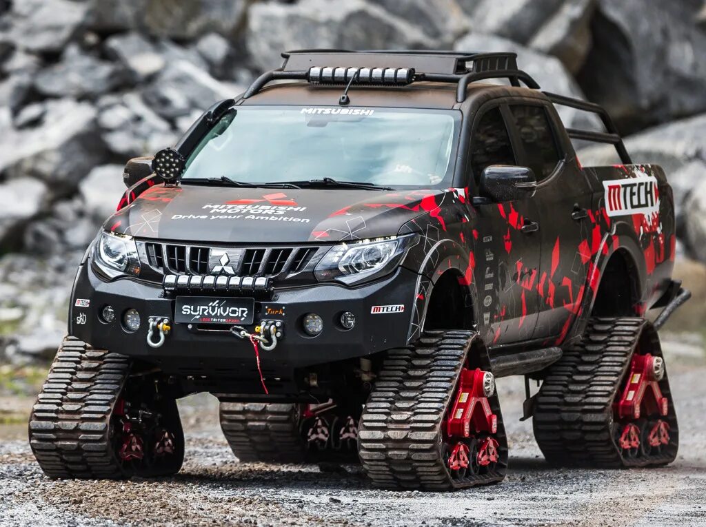 Шины l200 mitsubishi. Митсубиси l200 на гусеницах. Mitsubishi l200 Triton Survivor. Митсубиси ралли l 200 2020. Mitsubishi l200 2020 для бездорожья.