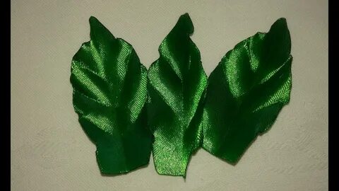 Как сделать листик из атласной ленты
