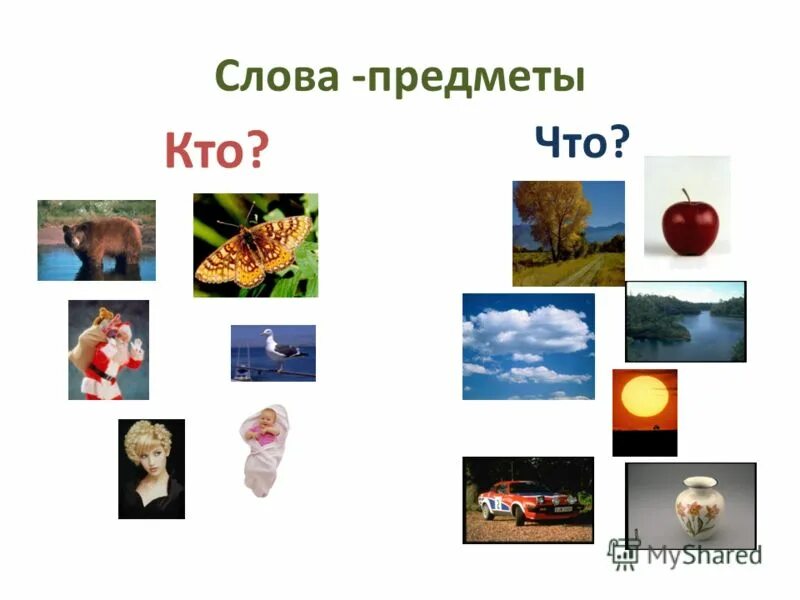 Слова обозначающие предмет называется. Слова предметы. Слова-предметы 1 класс. Слова обозначающие предмет. Предметы для презентации.