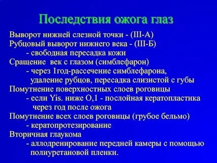 Осложнения ожогов
