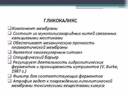 Компонент гликокаликса в мембране
