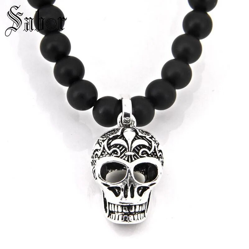 Колье панк. Колье череп. Колье с черепами. Бусы из черепов для вечеринки. Черное колье.