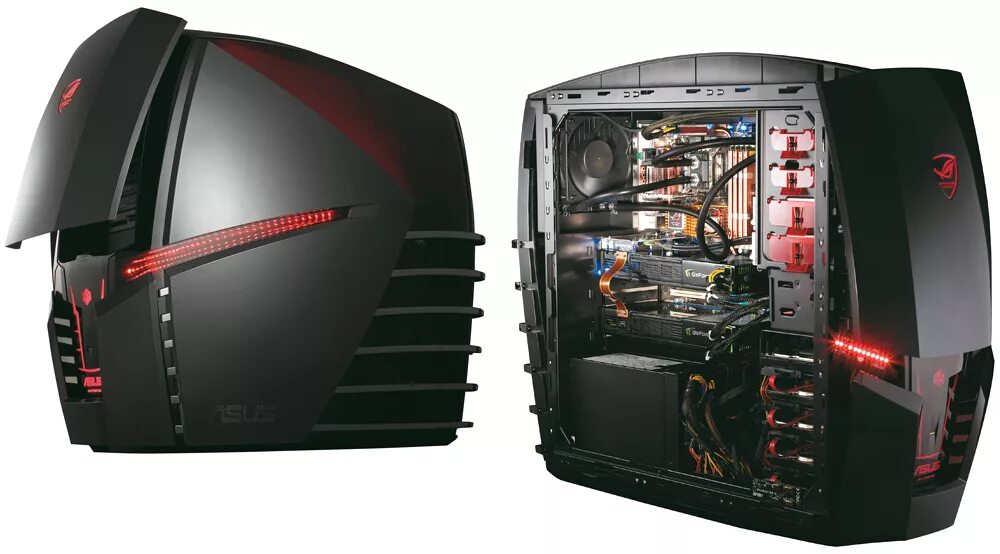 Открой самый мощный. Системный блок ASUS ROG 2021. ASUS RTX 4070 ti. RTX 4090 В корпусе. Корпус ASUS ROG.