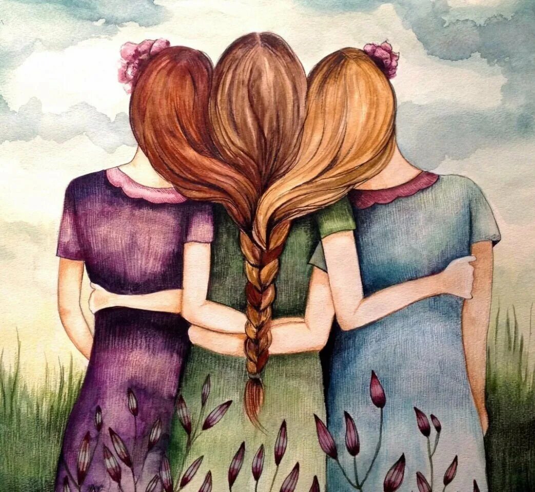 Три сестры татарская народная. Красивые рисунки для подруги. Рисунок три сестры. Сестрички рисунок. Рисунок три сестры.