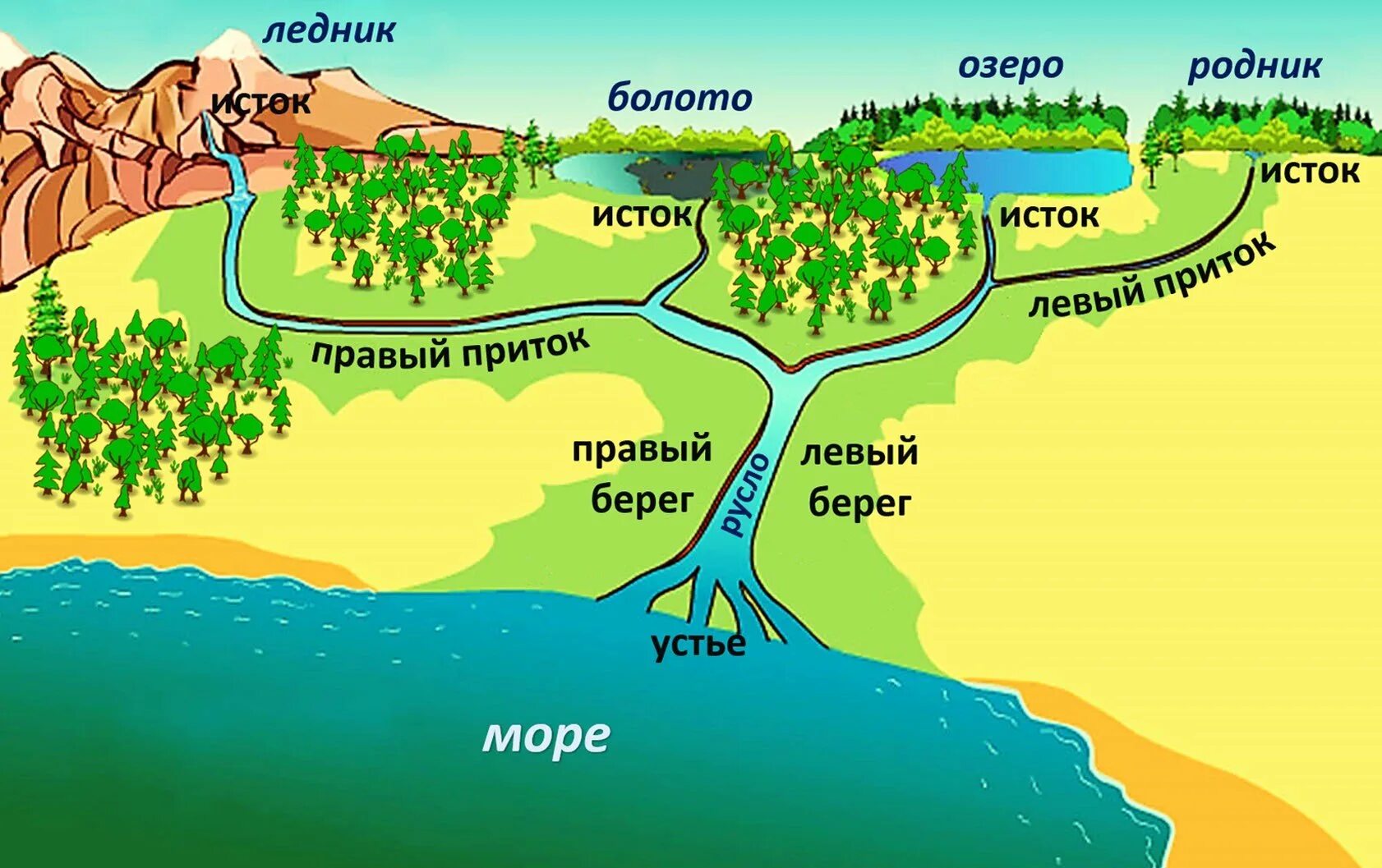 Схема реки Исток русло Устье. Схема реки Исток приток Устье. Река Исток русло схема. Река составные части реки. Движение воды в озере